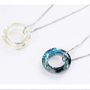 New - Swarovski Cosmic Ring Pendant & 925 Sterling Silver Necklace